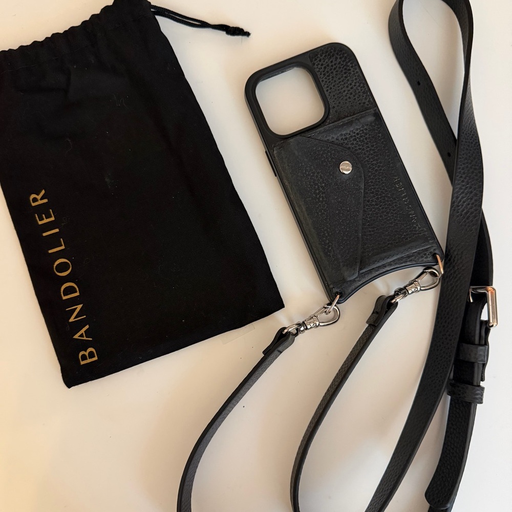 Bandolier Black Crossbody Phone Case 14 Pro